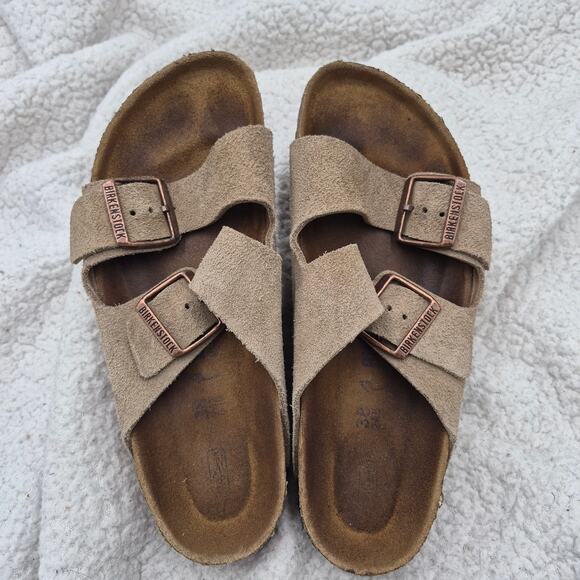 Birkenstock Arizona soft footbed Nubuck Suede Taupe size EU 38 US 7-7.5 - Picture 2 of 6